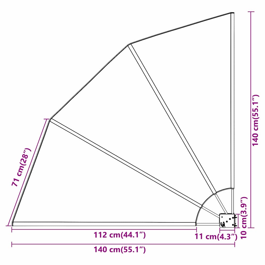 Balkono privatumo ekranas Juoda 140 x 140 cm audinys