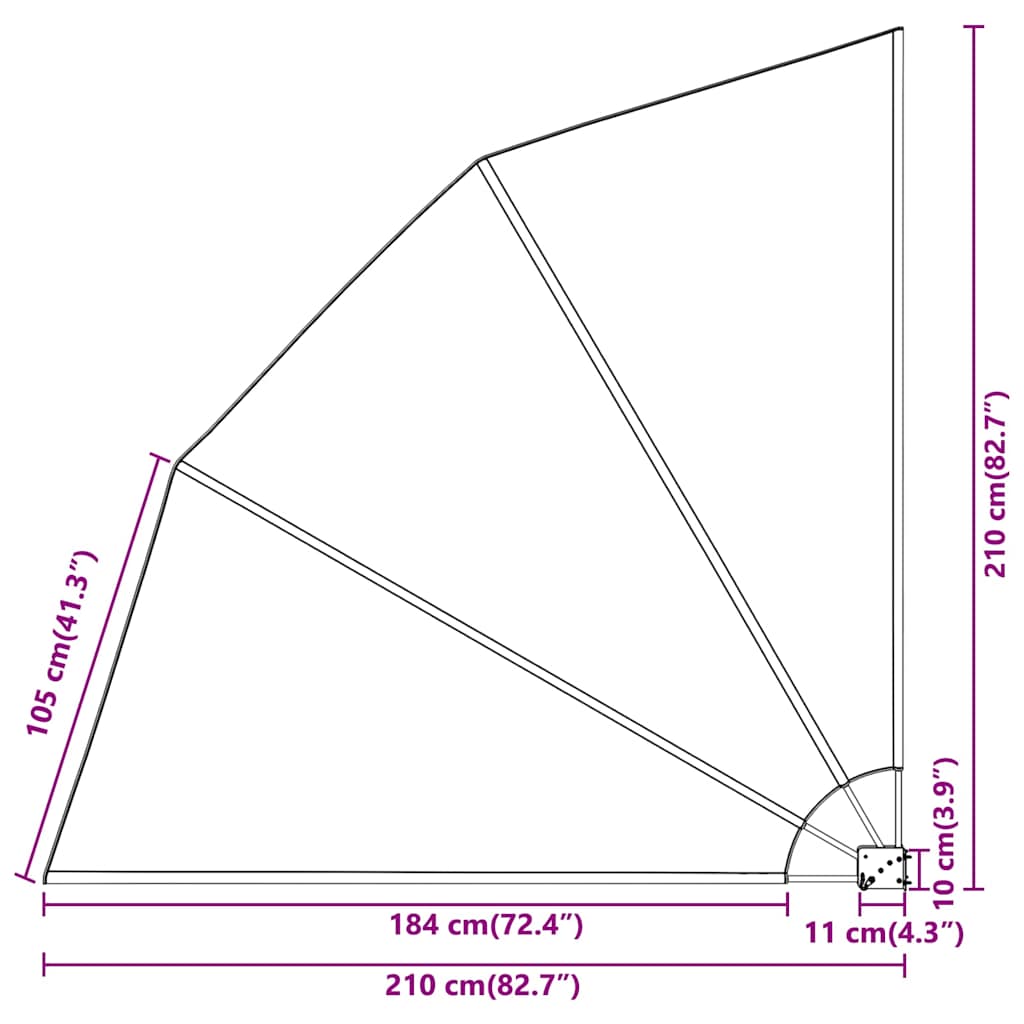 Balkono privatumo ekranas Balta 210 x 210 cm audinys