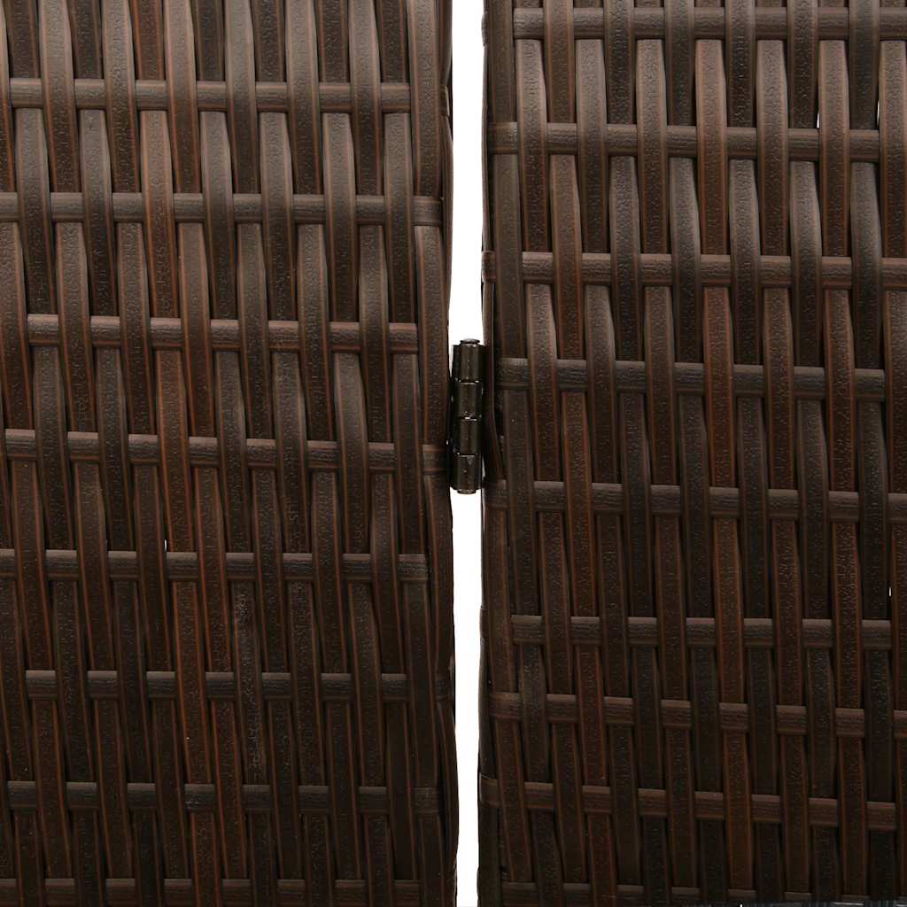 Kambario Separatorius 3 Paneliai Sulankstomas Rudas 146x180 cm Poli Ratanas