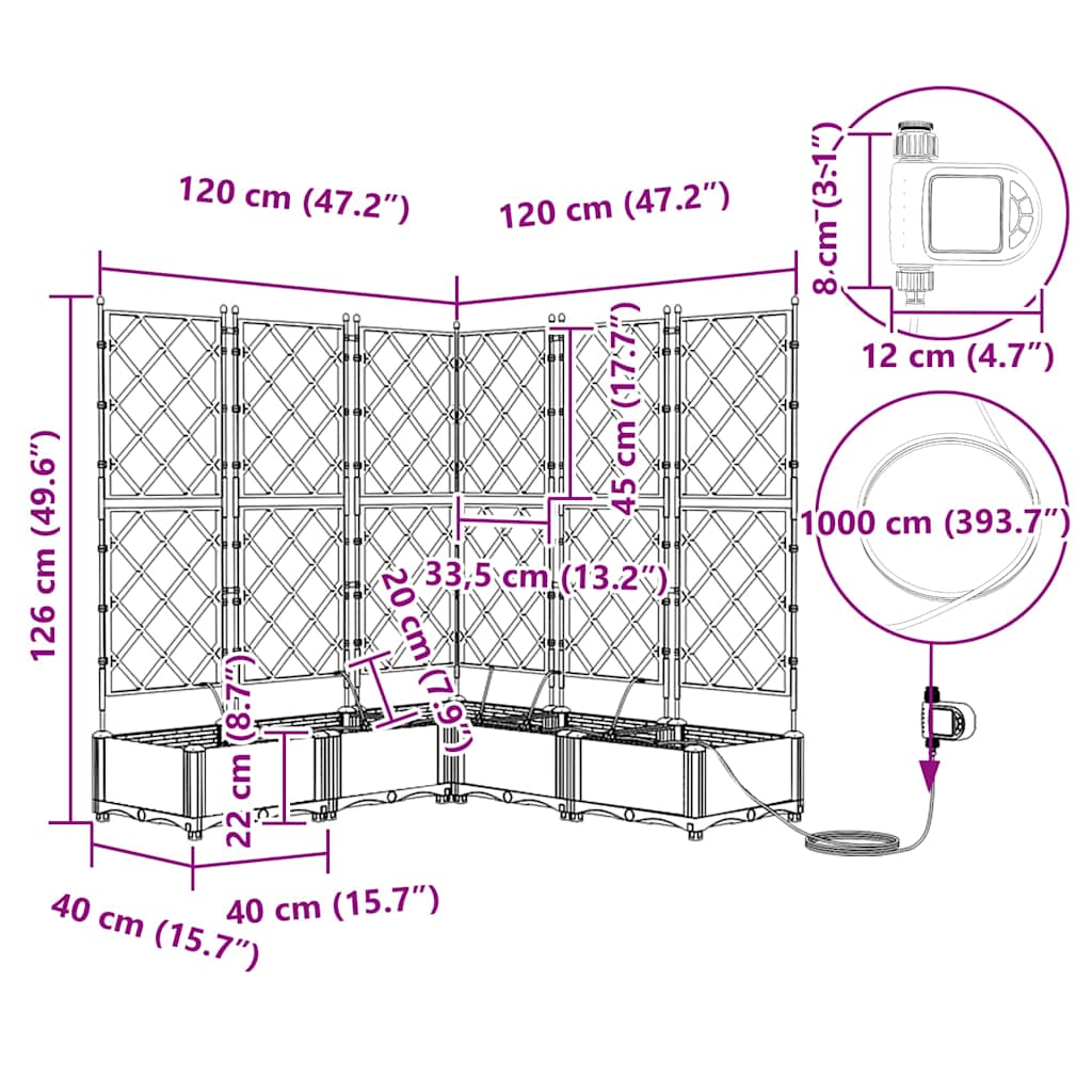 Sodo vazonas 5 pcs Baltas Plastmasė