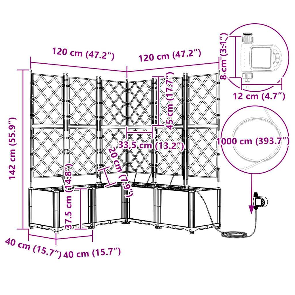 Sodo vazonas 5 pcs Baltas Plastmasė