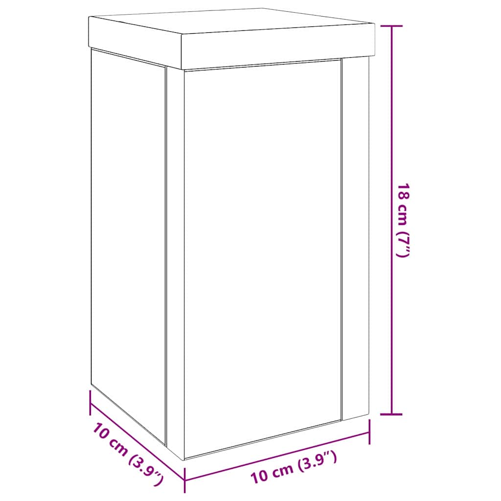 Augalų stovas 2 pcs juoda ąžuolo 10 x 10 x 18 cm
