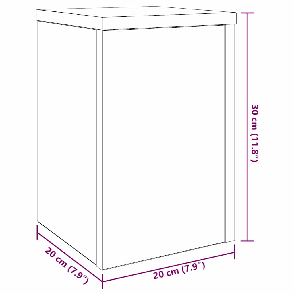 Augalų stovas 2 pcs juoda ąžuolo 20 x 20 x 30 cm