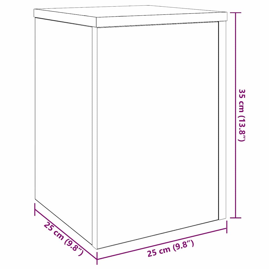 Augalų stovas 2 pcs juoda ąžuolo 25 x 25 x 35 cm