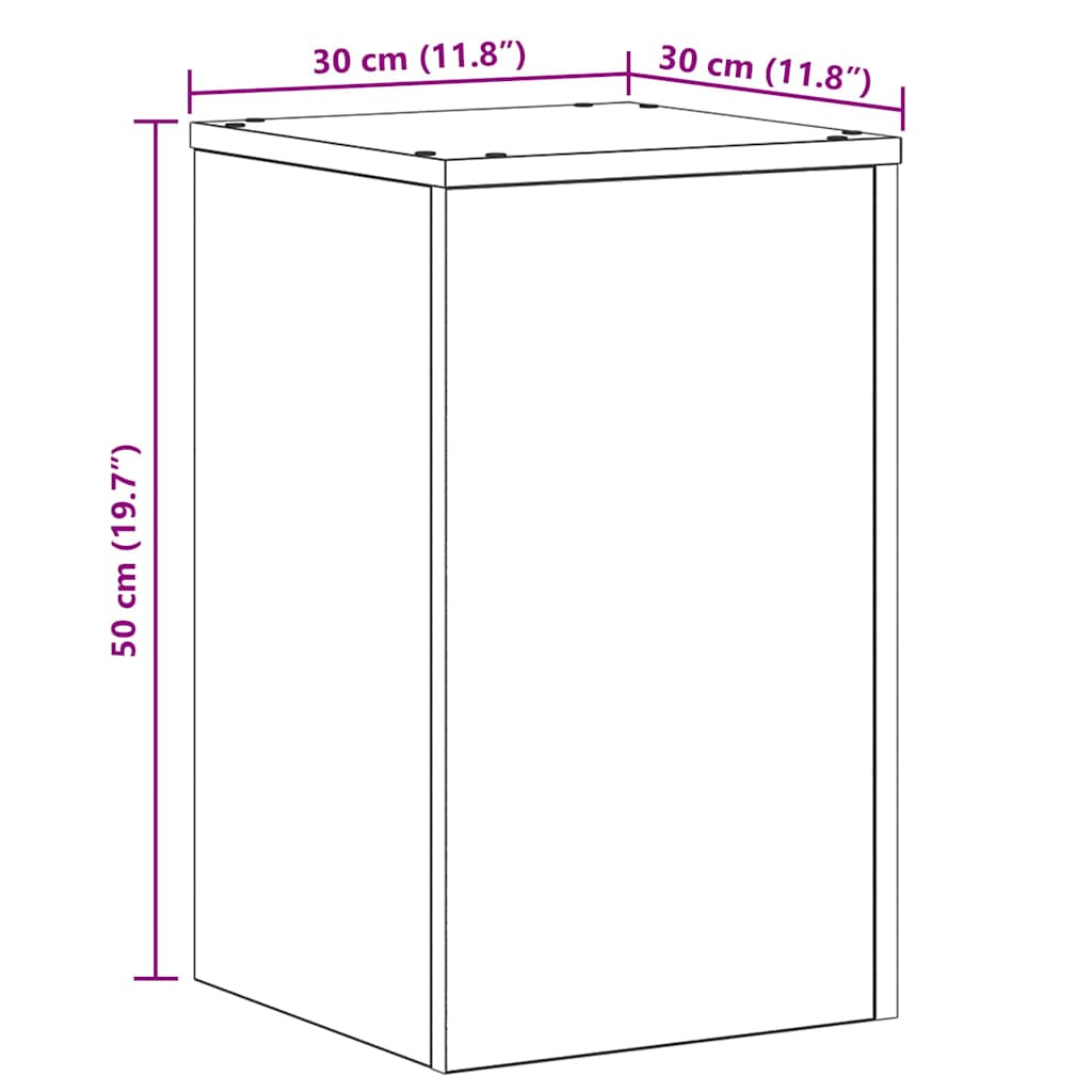 Augalų stovas 2 pcs juoda ąžuolo 30 x 30 x 50 cm