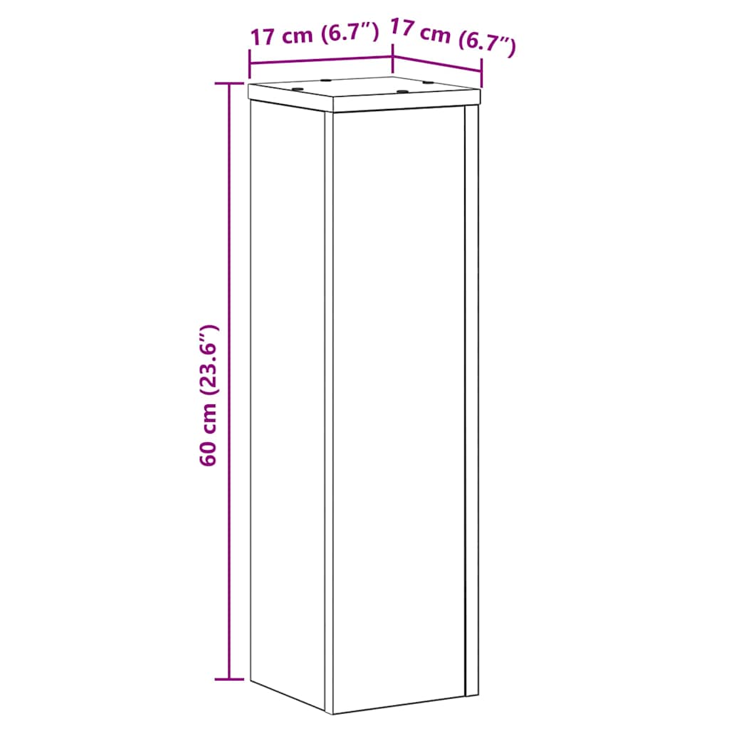 Augalų stovas 2 pcs juoda ąžuolo 17 x 17 x 60 cm