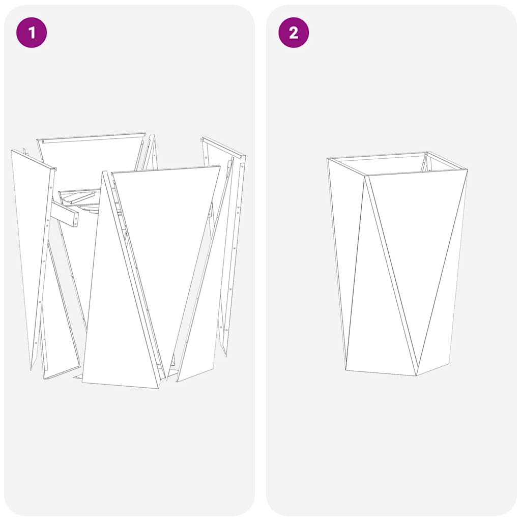 Lovelis 2 pcs Rūdijanti 40 x 40 x 75 cm