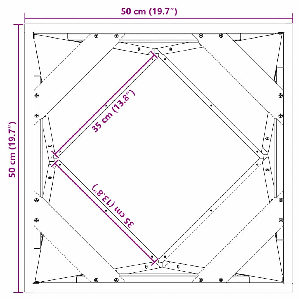 Lovelis Juoda 50 x 50 x 50 cm Plienas