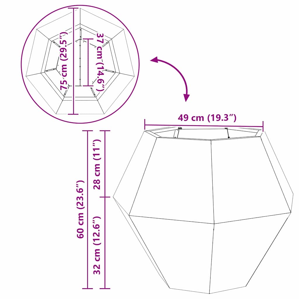 Lovelis 2 pcs Sidabro 75 x 75 x 60 cm Cinkuota plienas