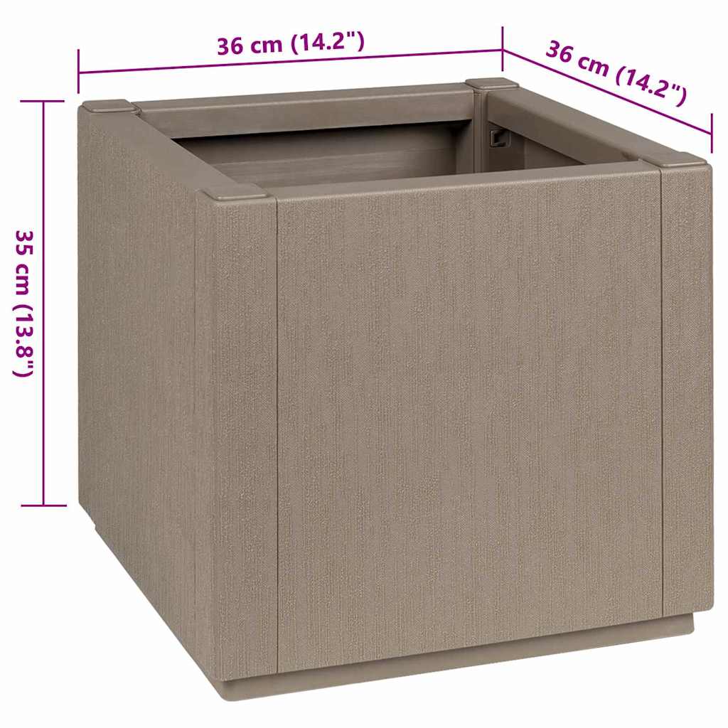 Sodo gėlių dėžutė Šviesiai rudas 36 x 36 x 35 cm PP