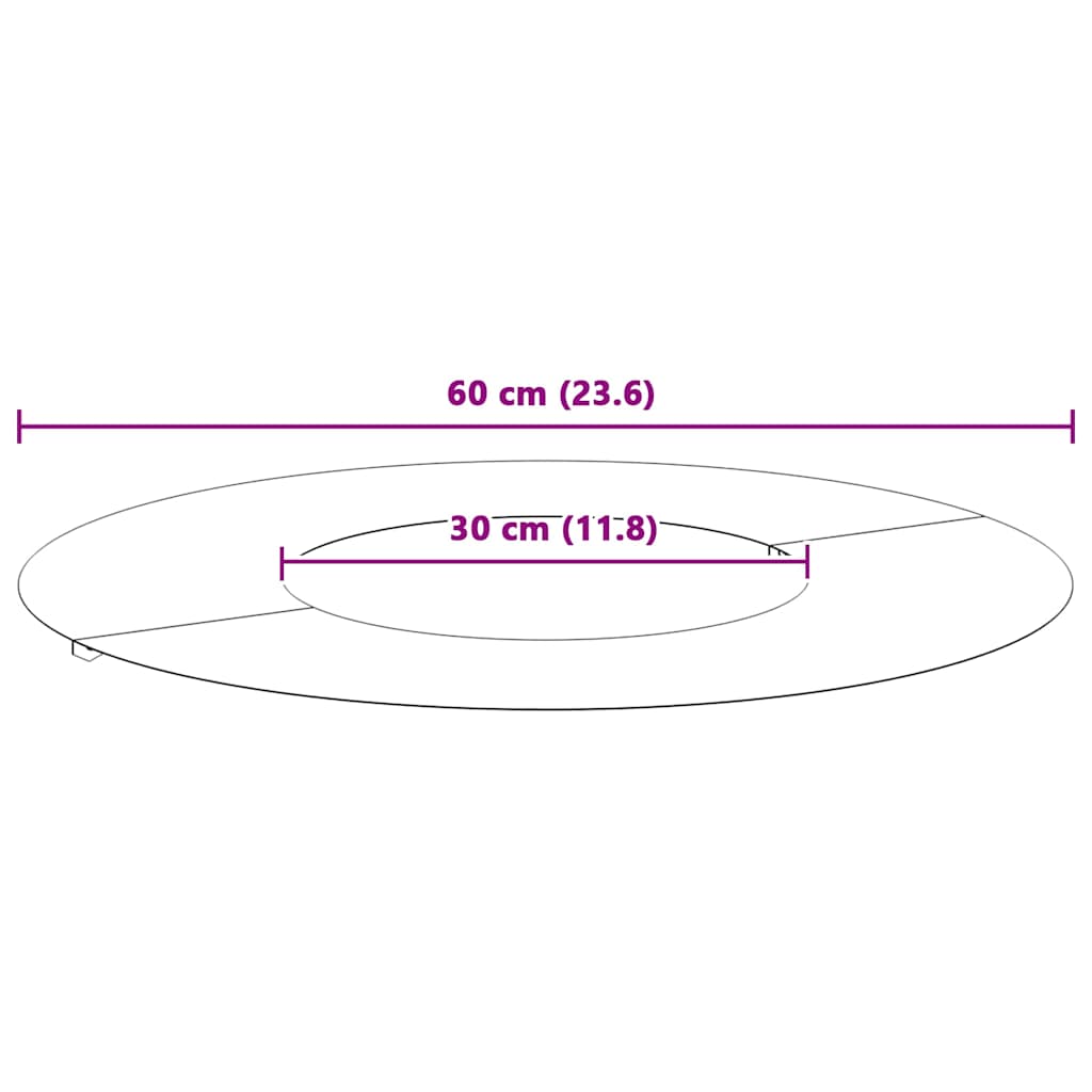tinkamas plokščiam medžio žiedui Sidabro Ø30 / 60 cm