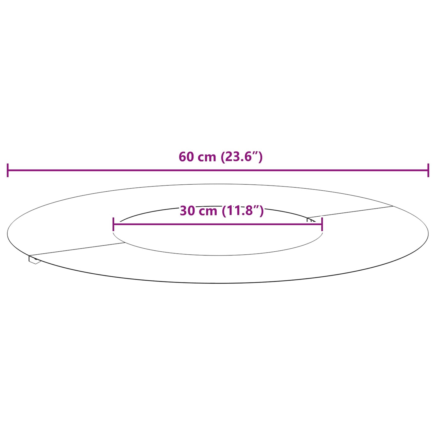 tinkamas plokštiems medžio žiedams 5 pcs Ruda Ø30 / 60 cm