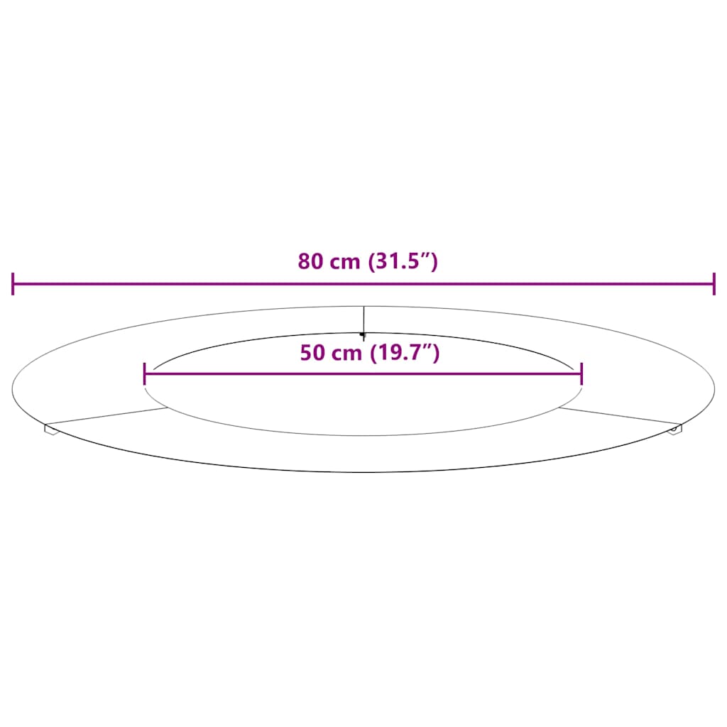 tinkamas plokštiems medžio žiedams 5 pcs Juoda Ø50 / 80 cm