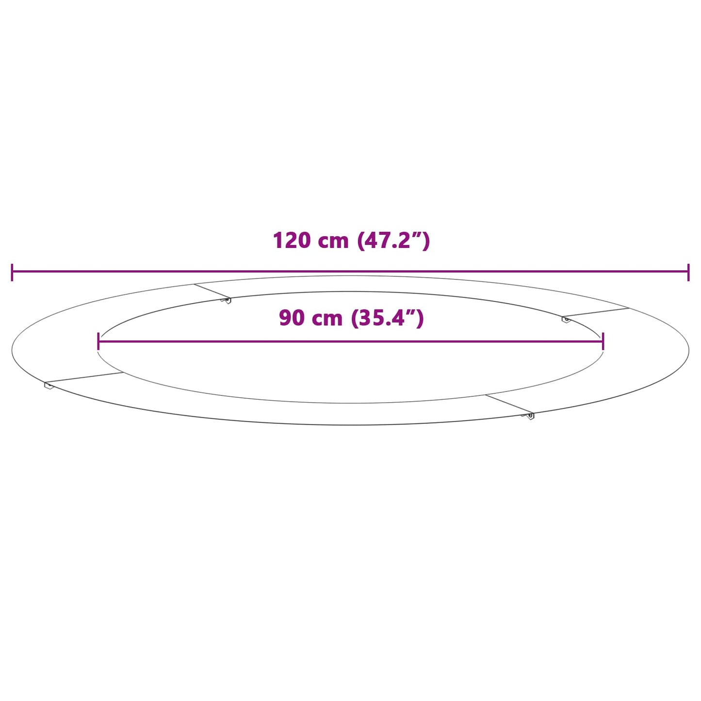 tinkamas plokštiems medžio žiedams 5 pcs Ruda Ø60 / 90 cm