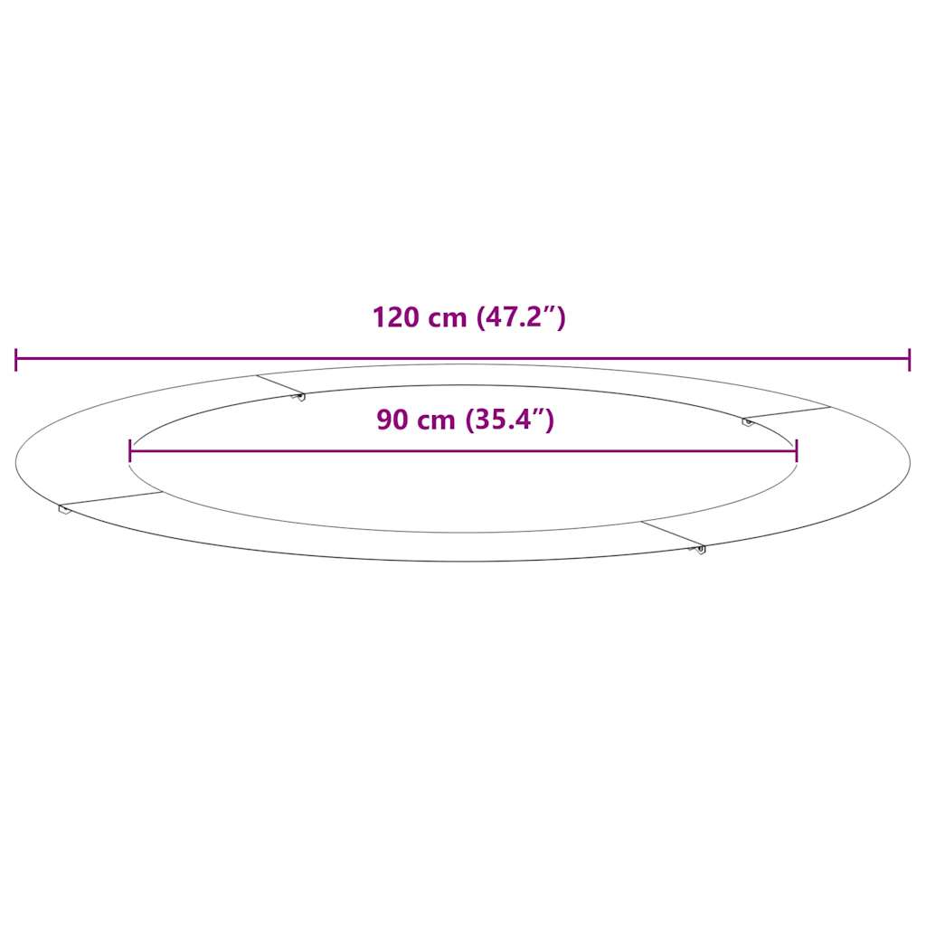 tinkamas plokštiems medžio žiedams 5 pcs Sidabro Ø90 / 120 cm