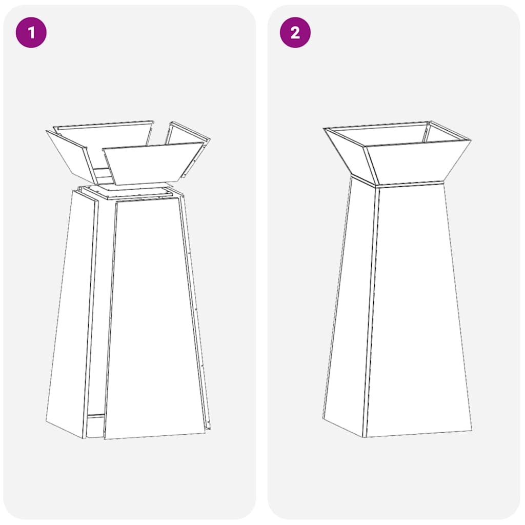 Stulpinis sodinukas 2 pcs Antracitas 40 x 40 x 100 cm