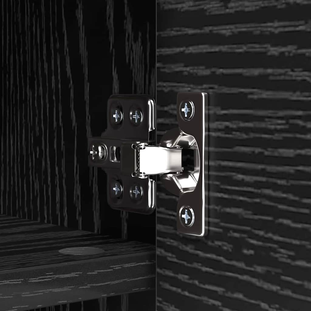 Prikabinamas paltas su lentyna juoda ąžuolo 50 x 20 x 30 cm