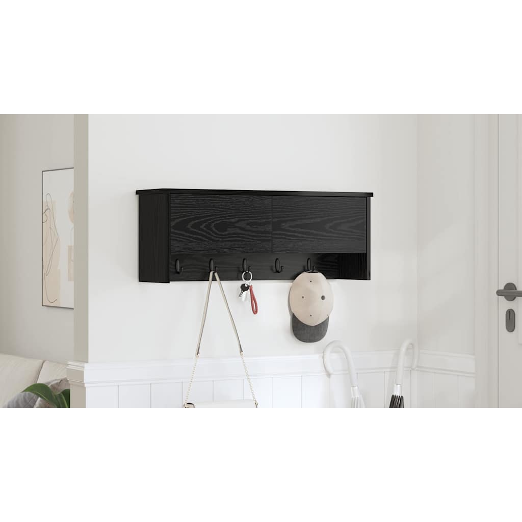 Prikabinamas paltas su lentyna Juodas ąžuolas 80 x 20 x 30 cm