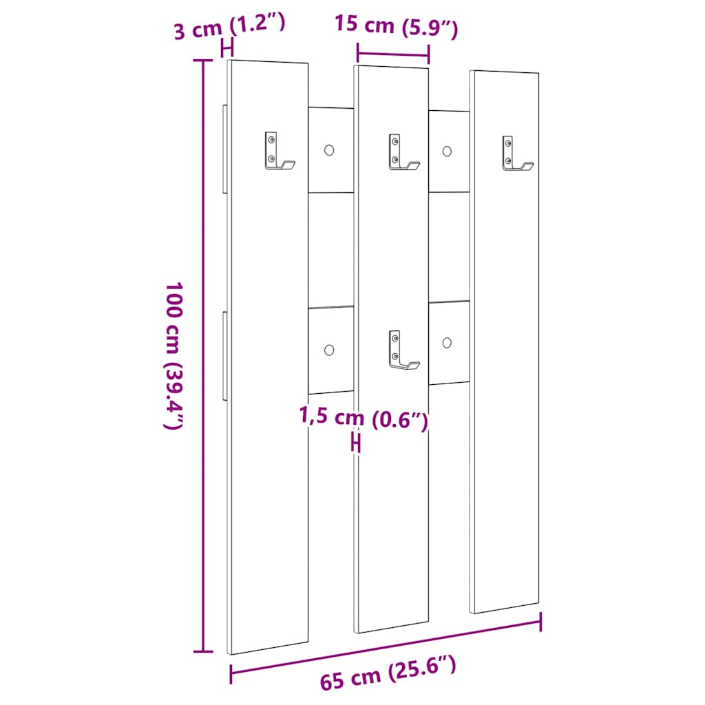 Prikabinamas paltas su saugykla Sena mediena 65 x 3 x 100 cm