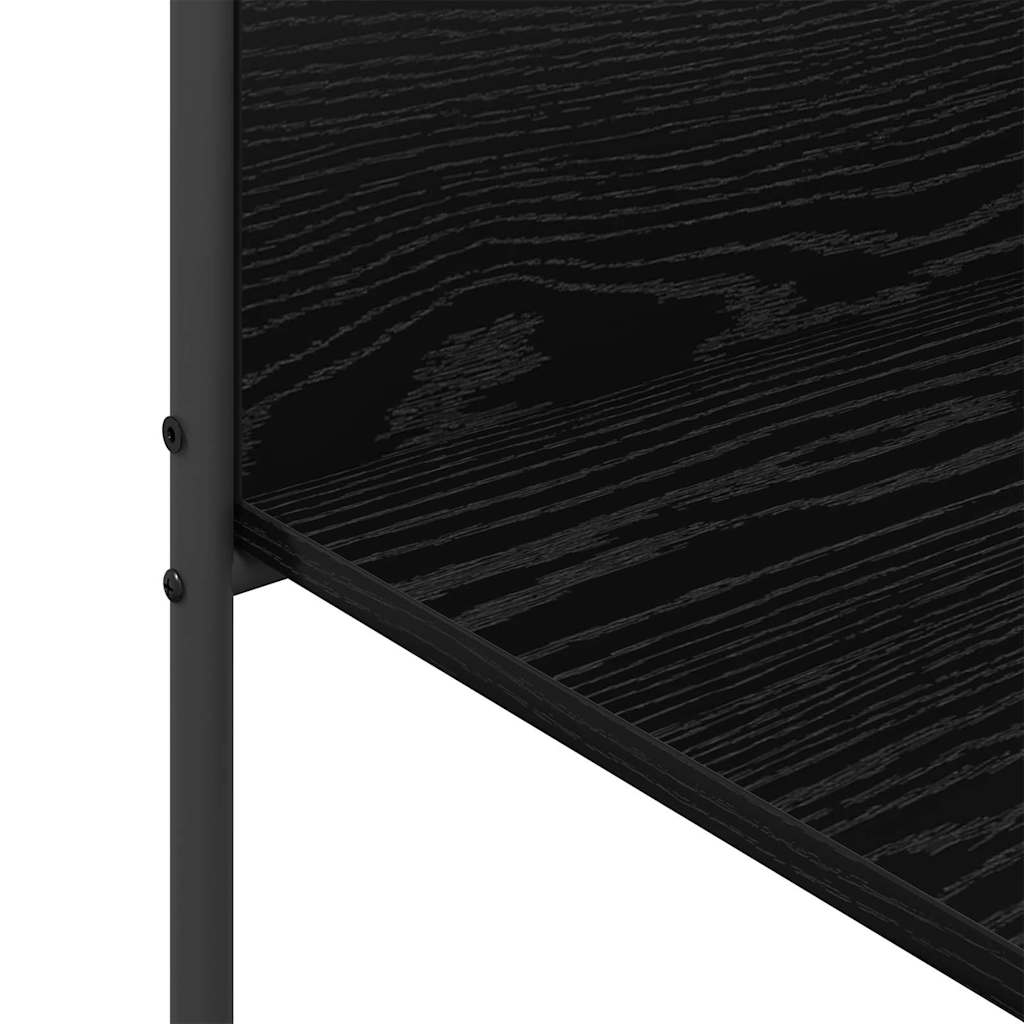 Drabužių stovas su lentynomis Juodas ąžuolas 120x44x160 cm inžinerinis medis
