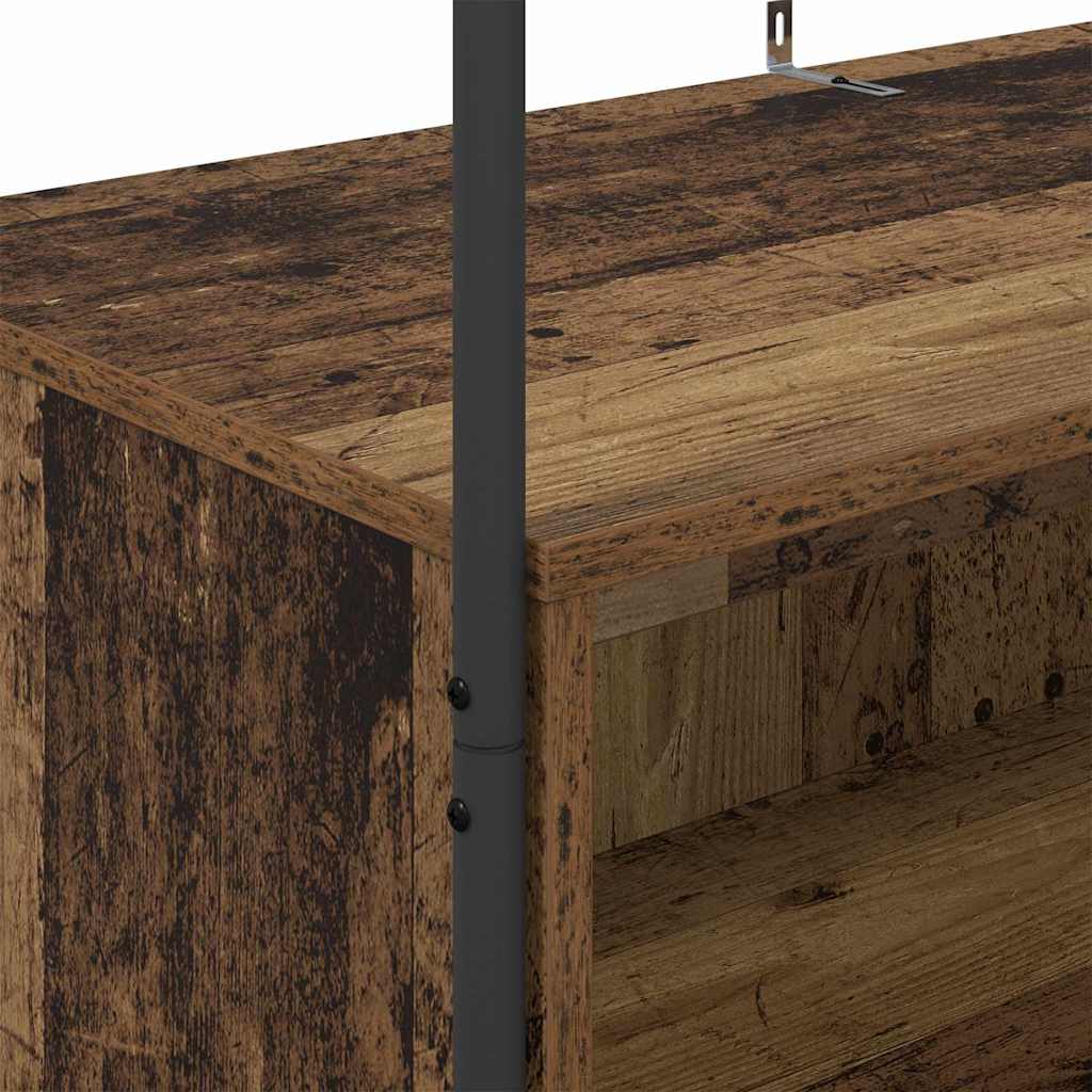 drabužių stovas su lentynomis sena mediena 100x44x160 cm