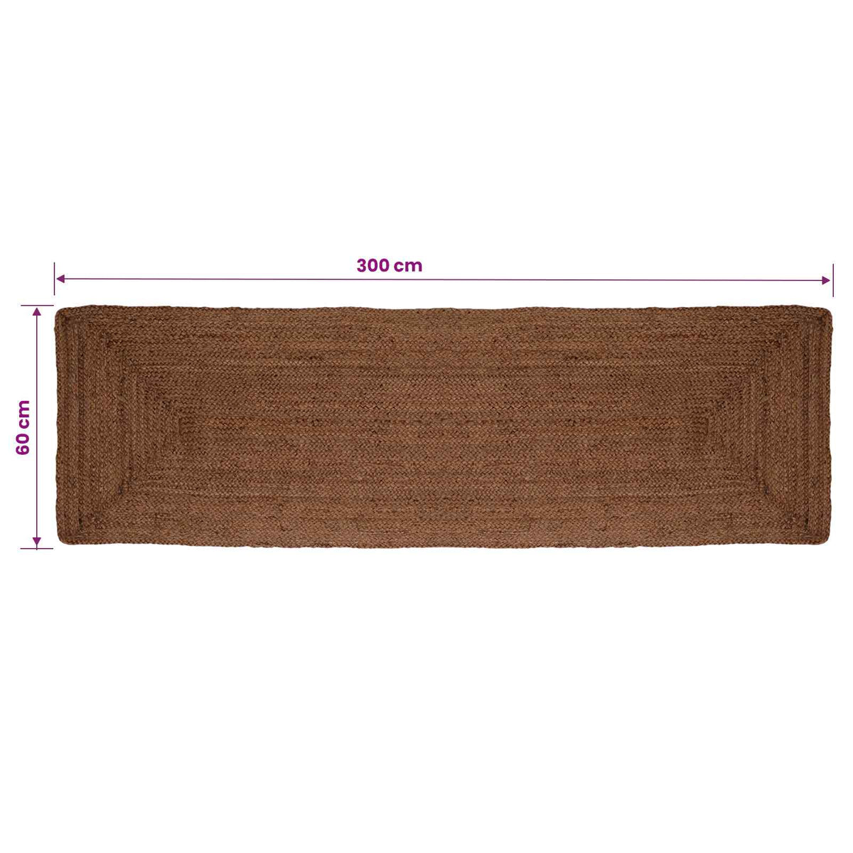 Kilimas Pilka 60 x 300 cm Džiutas