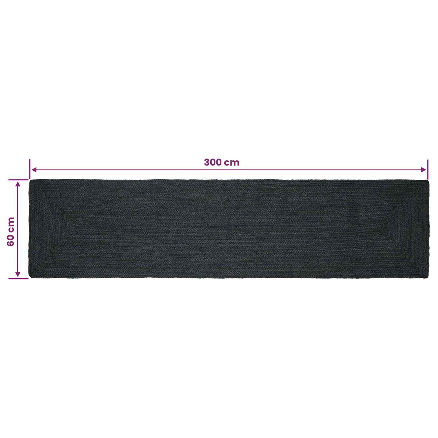 Zoninės kiliminės dangos Tamsiai pilka 60 x 300 cm Džiutas