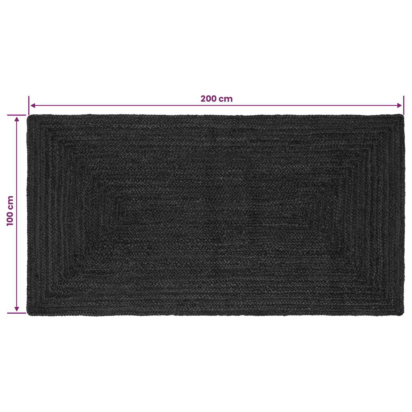 Zoninės kiliminės dangos Tamsiai pilka 100 x 200 cm Džiutas