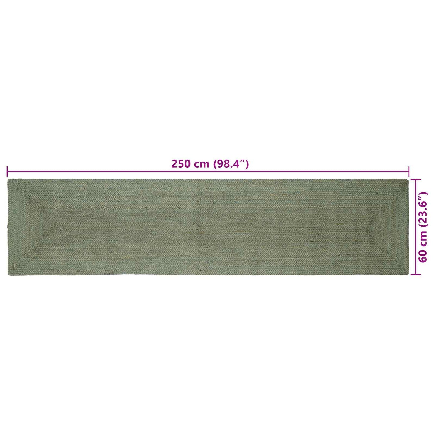 Zoninės kiliminės dangos Alyvuogių žalia 60 x 250 cm Džiutas