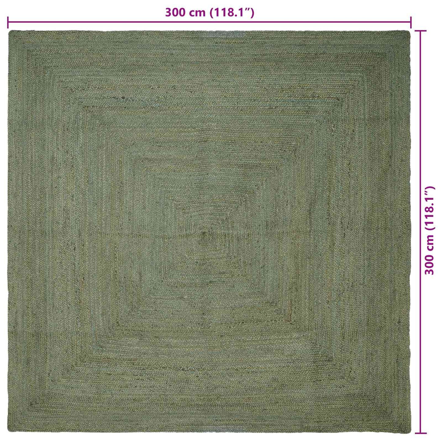 Zoninės kiliminės dangos Alyvuogių žalia 300 x 300 cm Džiutas