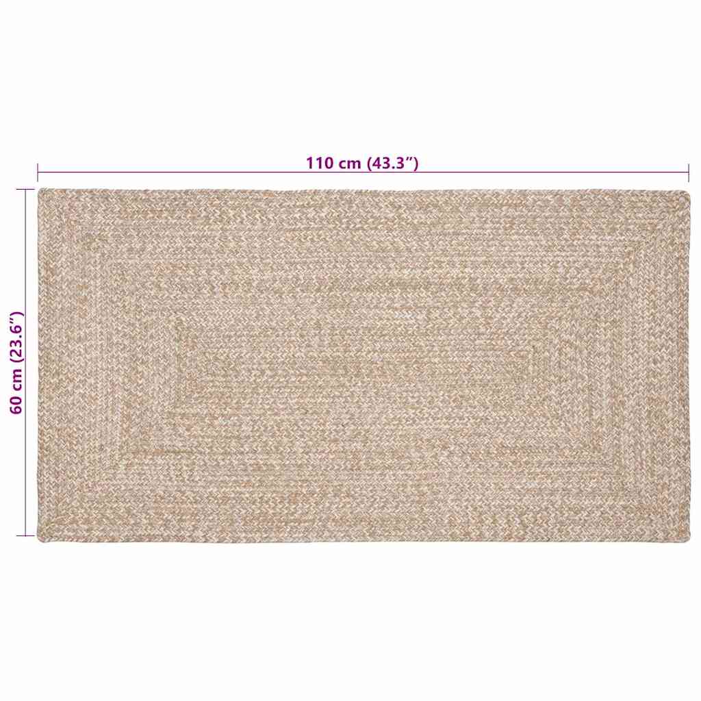 Zoninės kiliminės dangos Natūrali ir Balta 60 x 110 cm Džiutas