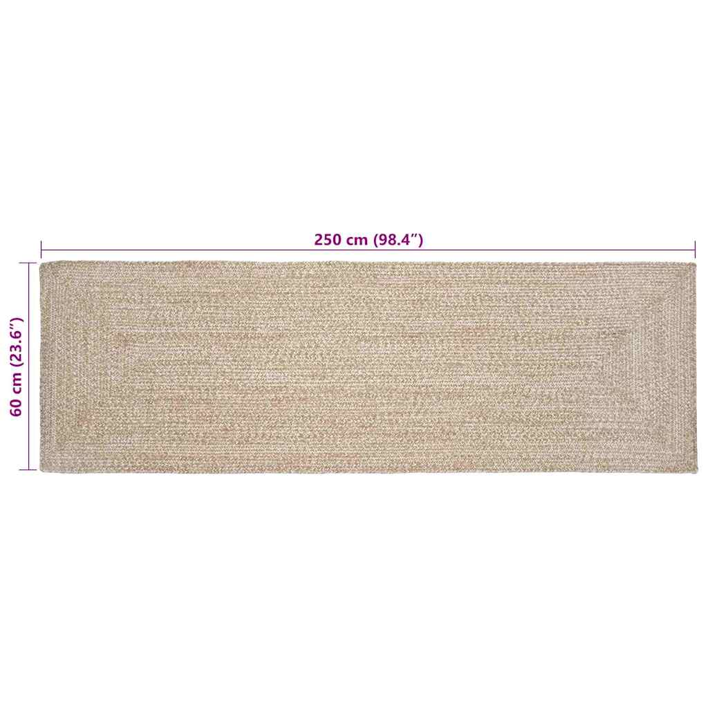 Kilimas Natūrali ir balta 60 x 250 cm Džiutas
