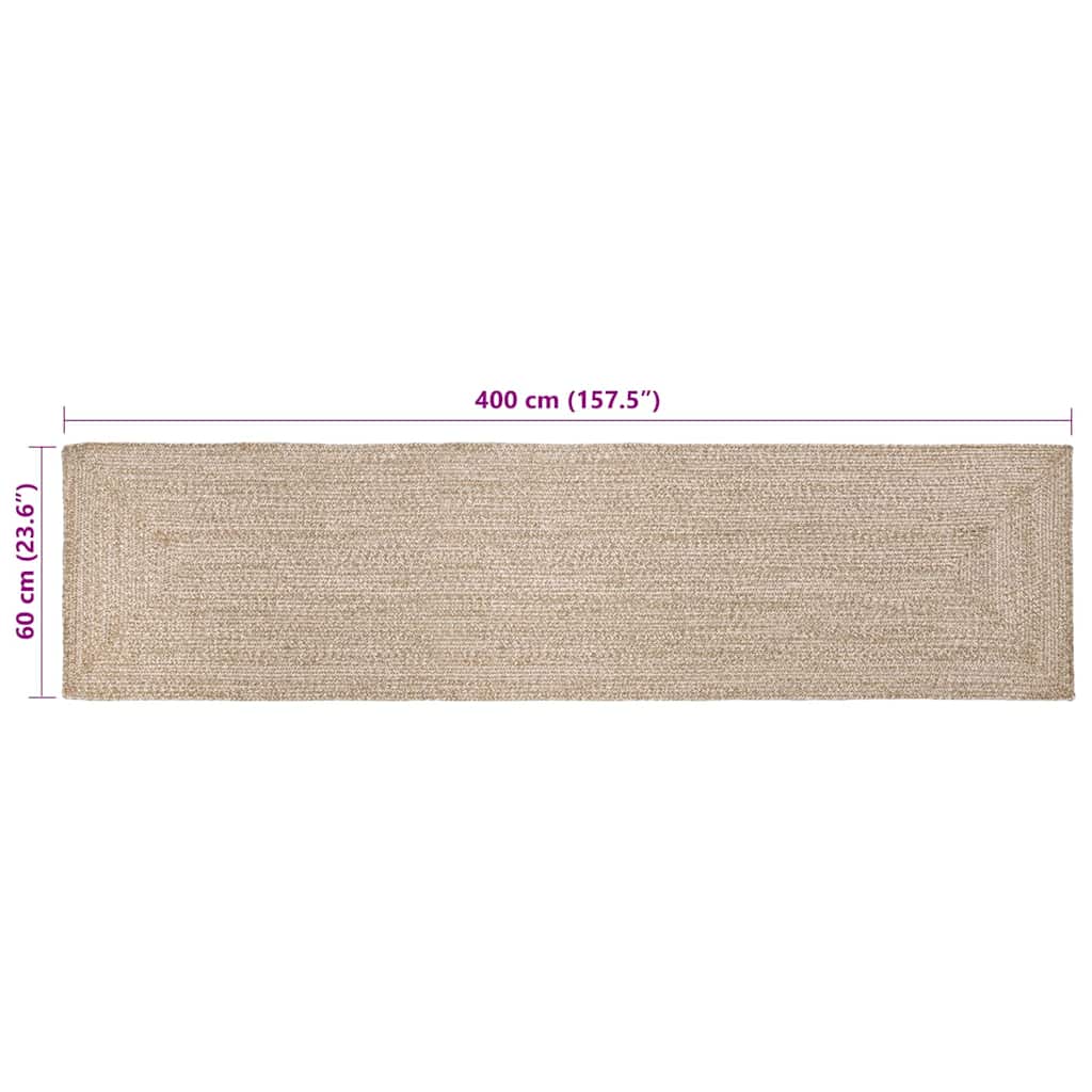 Kilimas Krepšio pynimas Natūrali ir balta 60 x 400 cm Džiutas