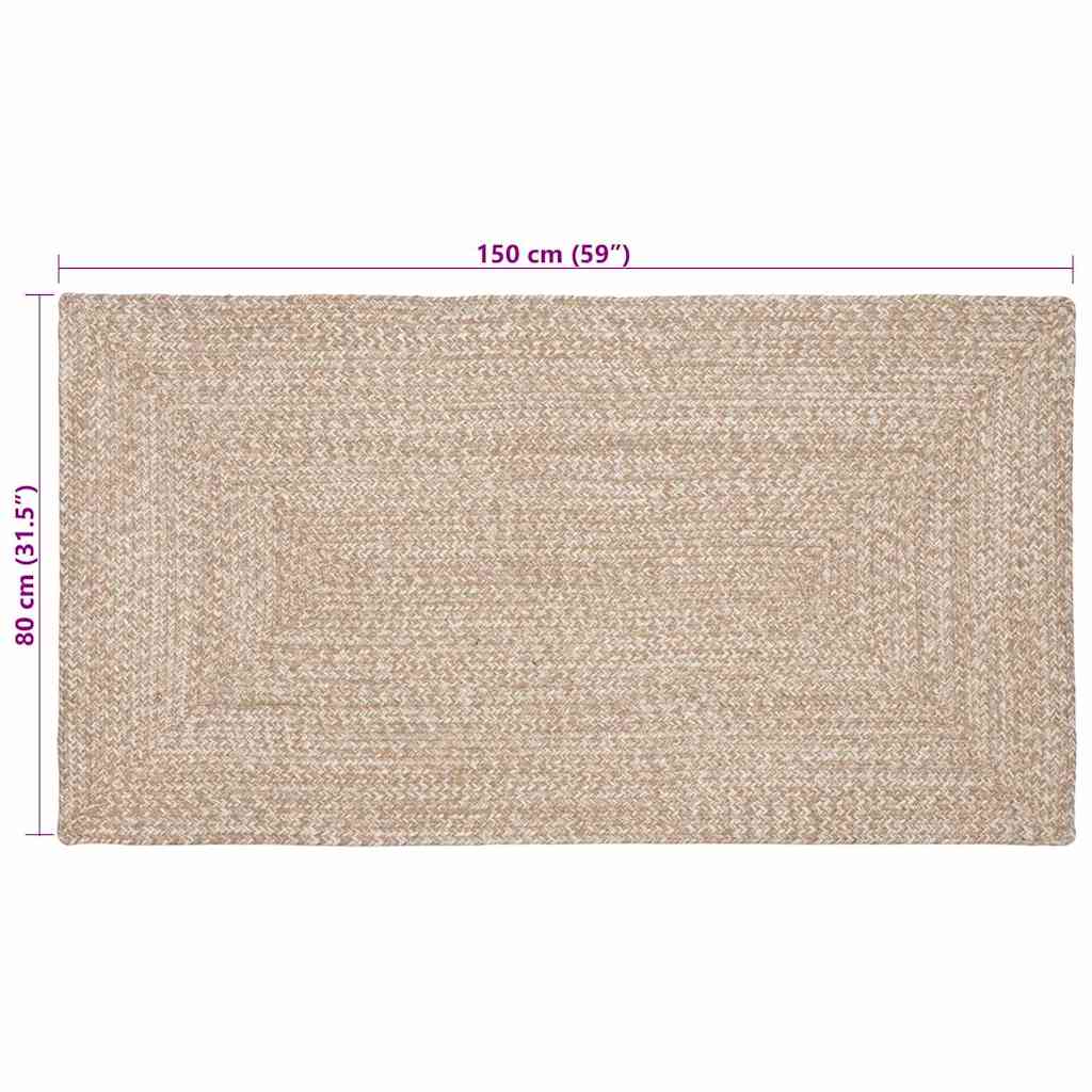 Kilimas Natūrali ir balta 80 x 150 cm Džiutas
