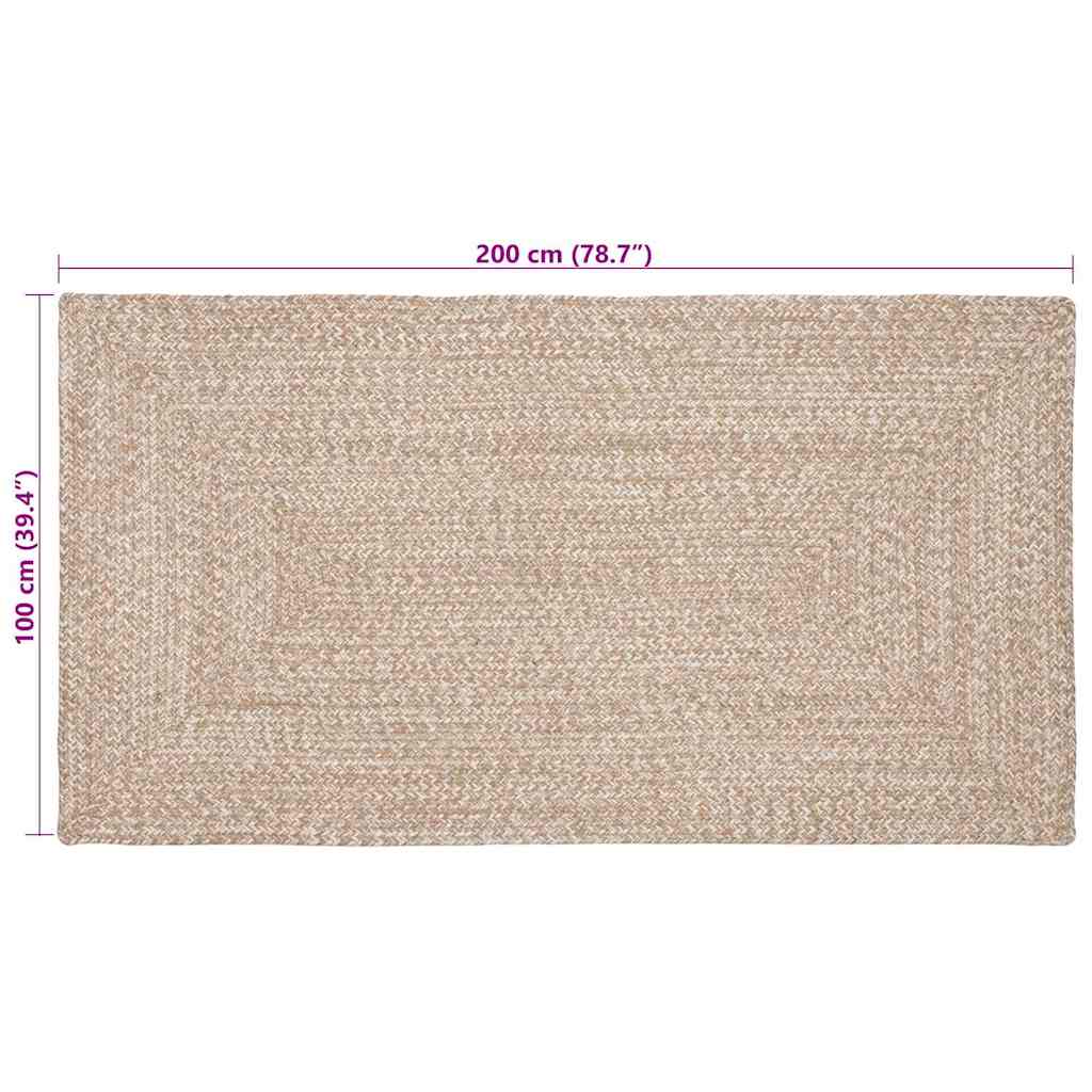 Kilimas Natūrali ir balta 100 x 200 cm Džiutas
