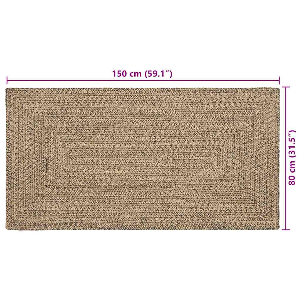 Kilimas Natūrali ir juoda 80 x 150 cm Džiutas