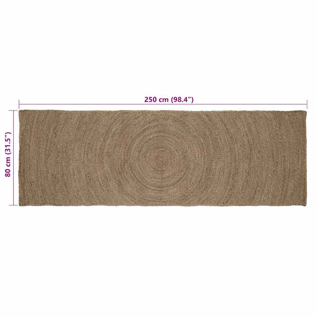 Zoninės kiliminės dangos Stačiakampio Pilka 80 x 250 cm Džiutas