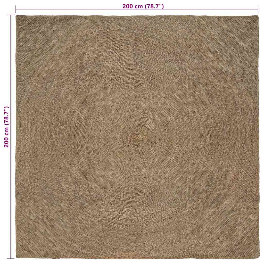 Zoninės kiliminės dangos Kvadrato Pilka 200 x 200 cm Džiutas