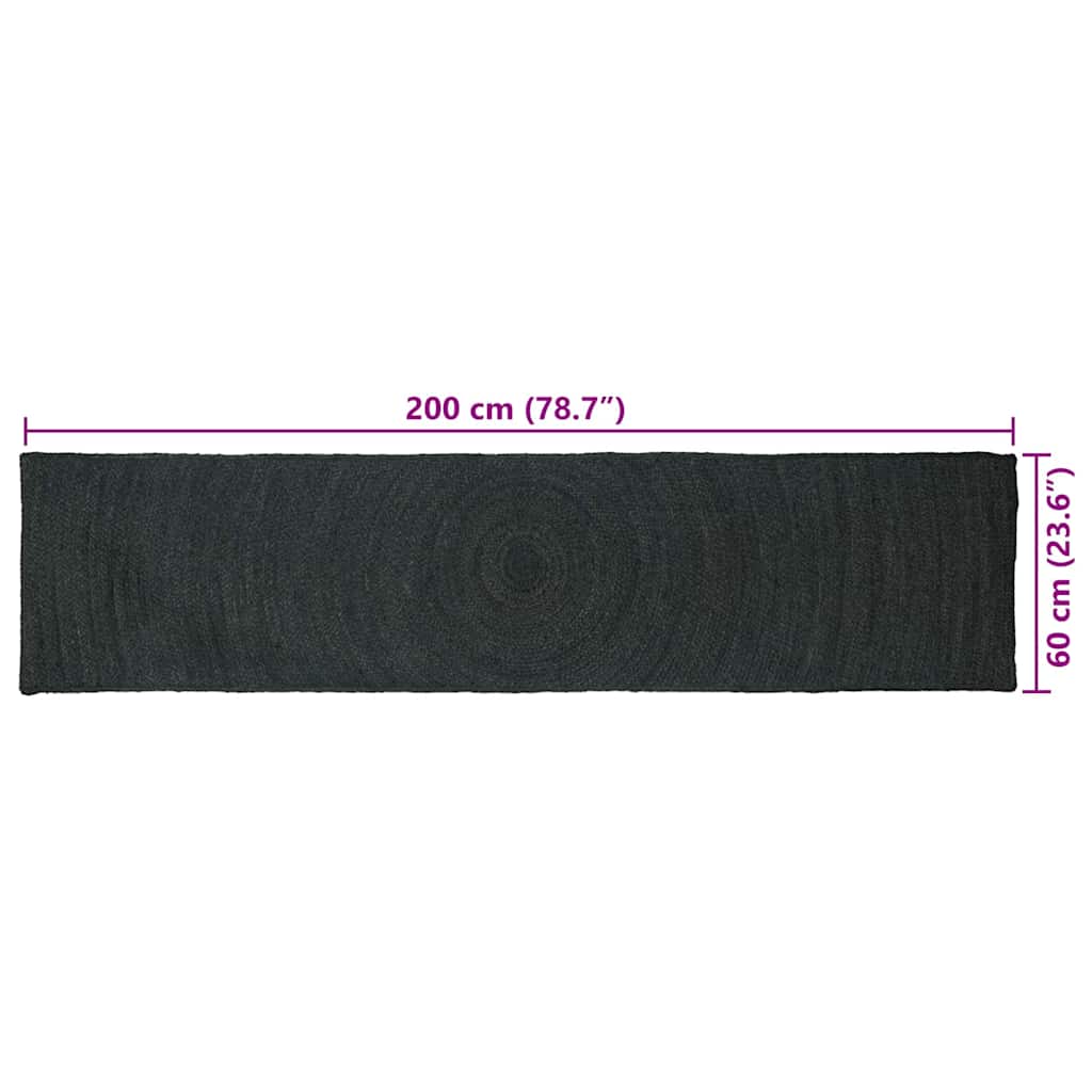 Zoninės kiliminės dangos Tamsiai pilka 60 x 200 cm Džiutas