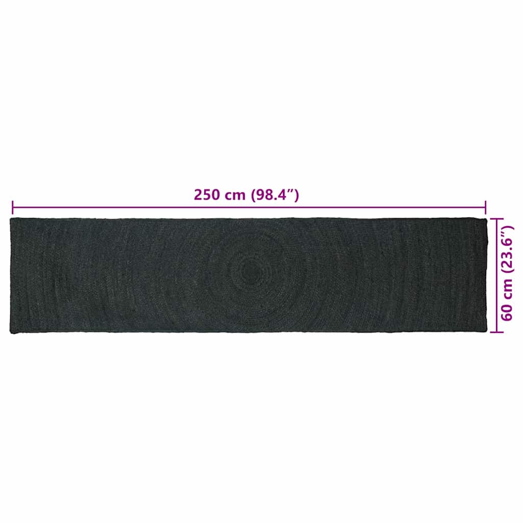 Zoninės kiliminės dangos Tamsiai pilka 60 x 250 cm Džiutas