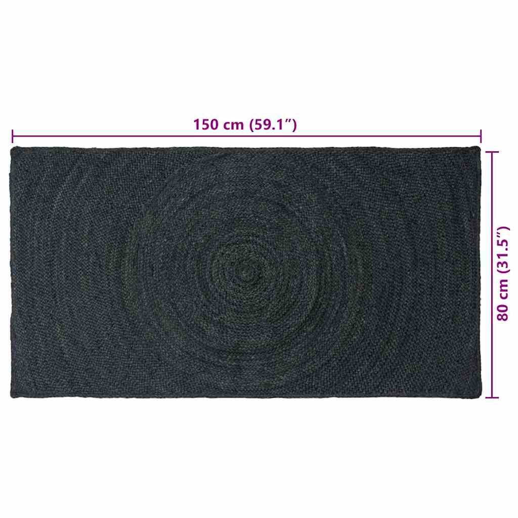 Zoninės kiliminės dangos Tamsiai pilka 80 x 150 cm Džiutas