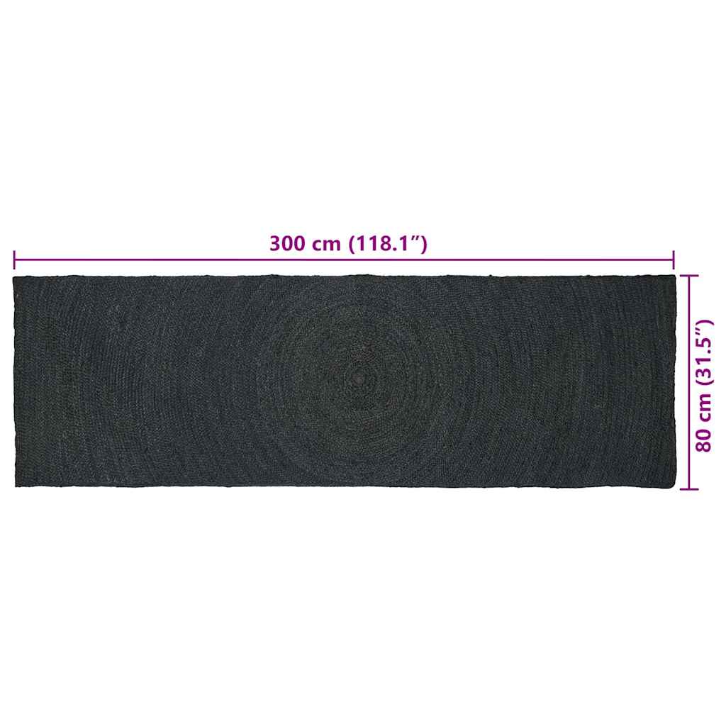 Zoninės kiliminės dangos Tamsiai pilka 80 x 300 cm Džiutas