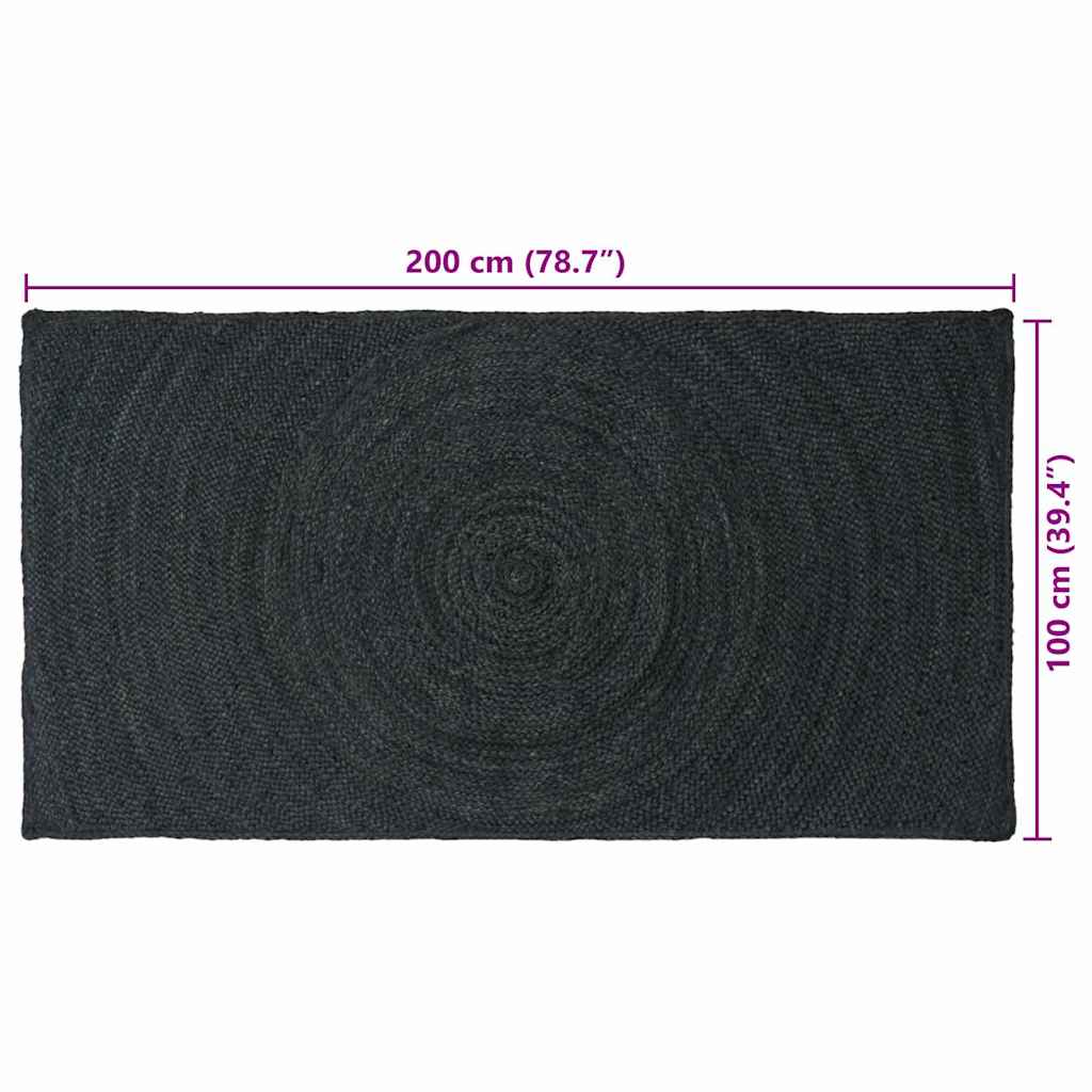Zoninės kiliminės dangos Tamsiai pilka 100 x 200 cm Džiutas