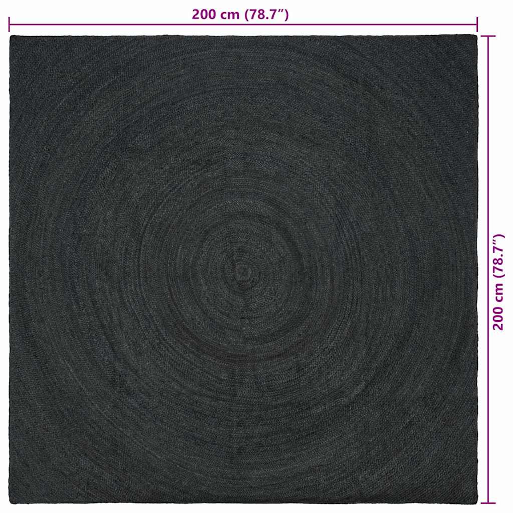 Zoninės kiliminės dangos Tamsiai pilka 200 x 200 cm Džiutas