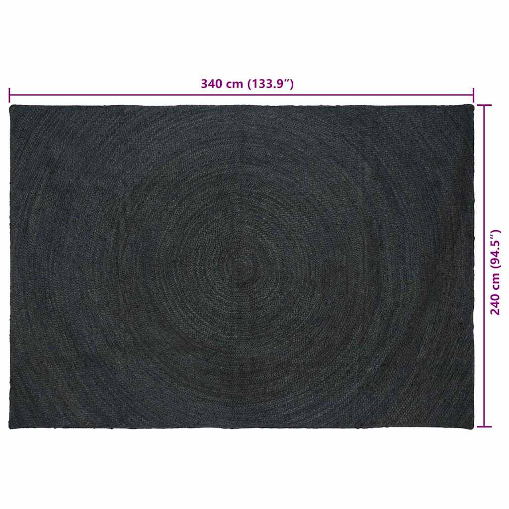 Zoninės kiliminės dangos Tamsiai pilka 240 x 340 cm Džiutas