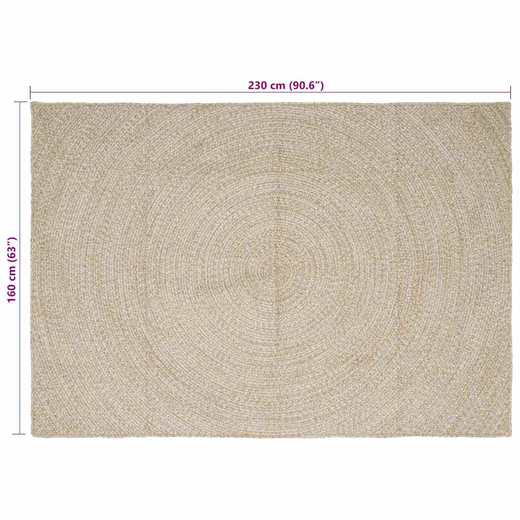 Zoninės kiliminės dangos Natūrali ir Balta 160 x 230 cm Džiutas