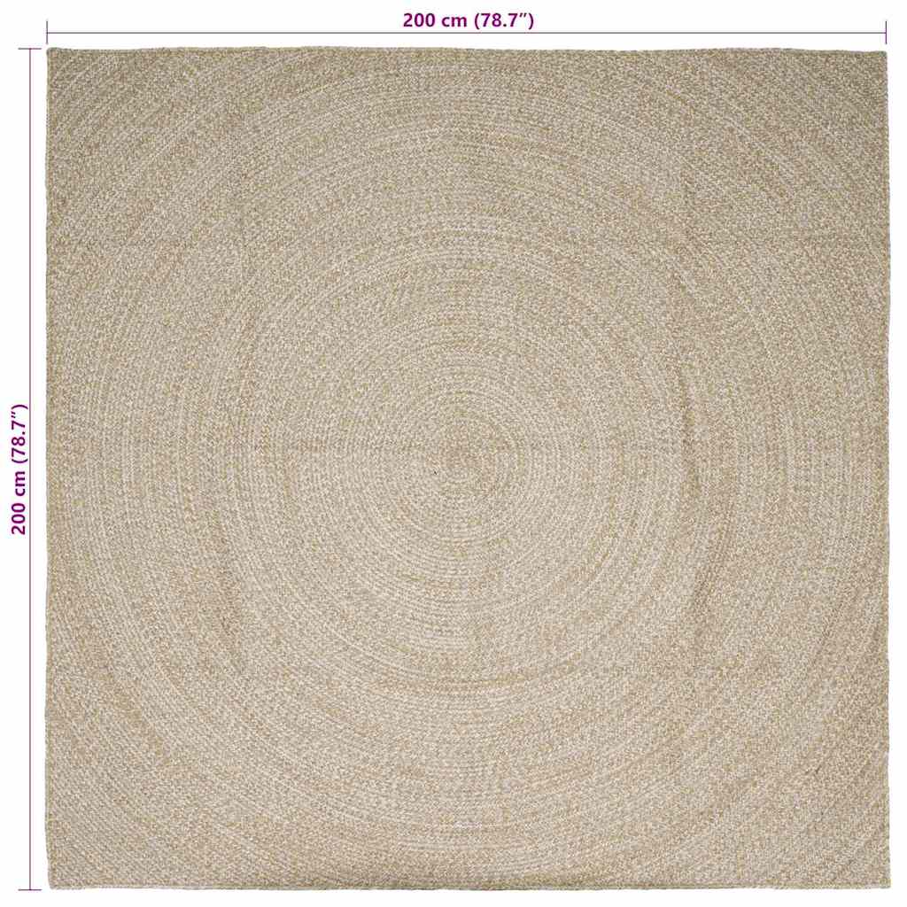 Zoninės kiliminės dangos Natūrali ir Balta 200 x 200 cm Džiutas