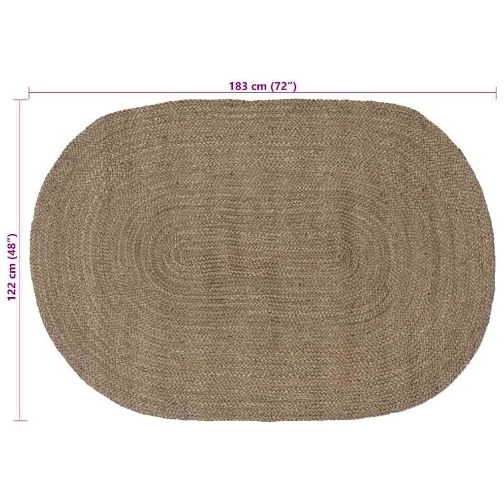Kilimas Natūrali ir juoda 300 x 300 cm Džiutas