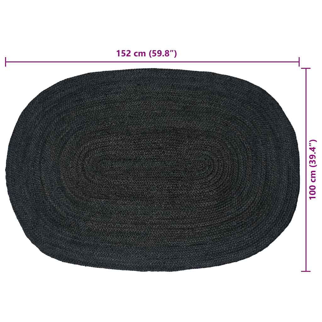 Kilimas Natūrali ir juoda 300 x 300 cm Džiutas