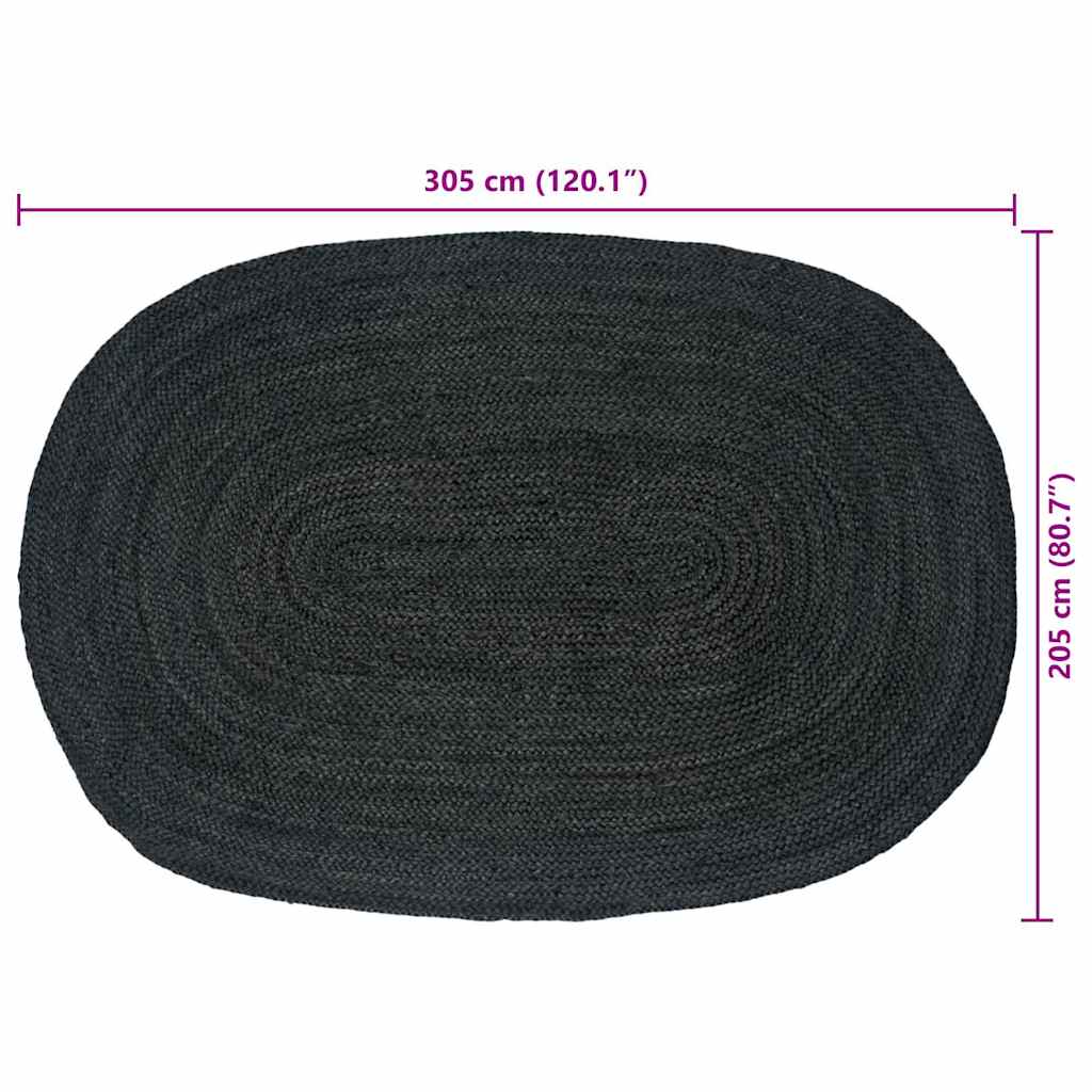 Kilimas Natūrali ir juoda 300 x 300 cm Džiutas